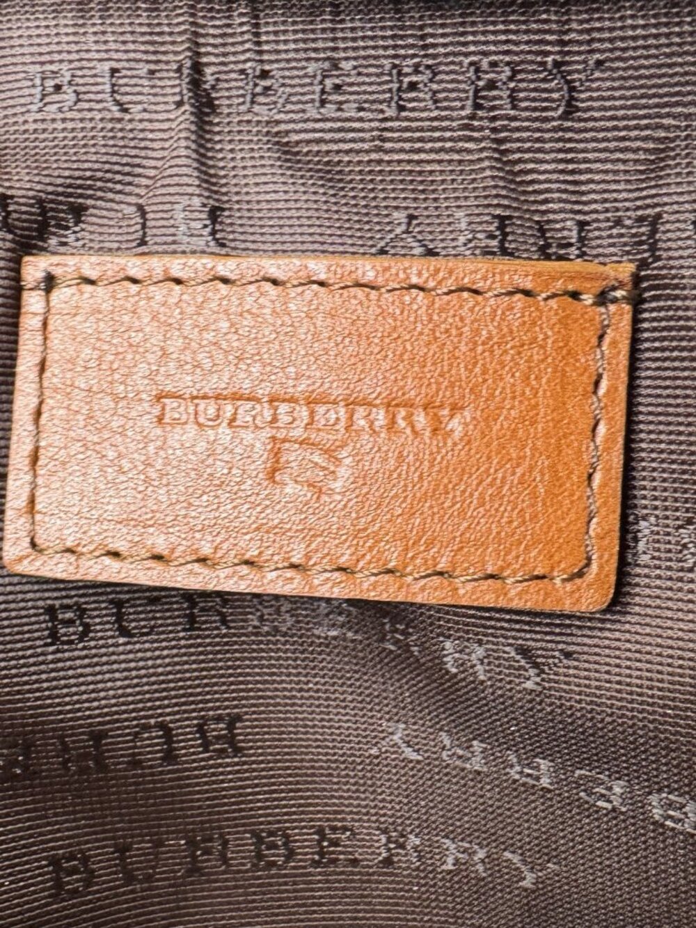 Authentic Burberry House Check & Tan Leather Cosmetic Pouch - Picture 13 of 14